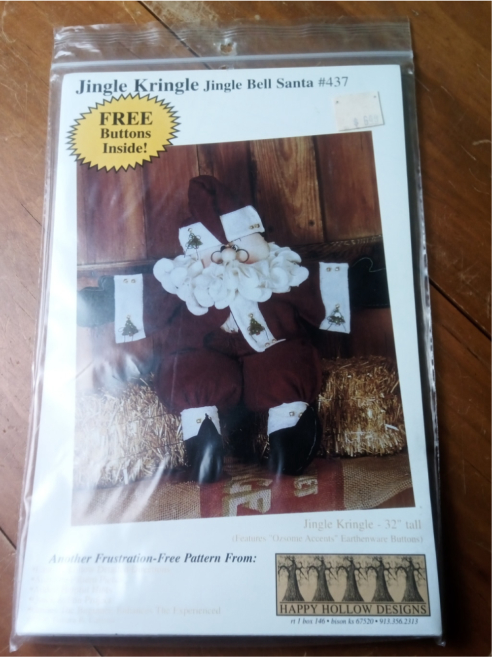 Happy Hollow Designs Jingle Bell Santa Craft Pattern